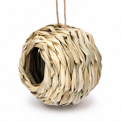 🐦🌾 Hand-Woven Spherical Straw Bird Nest – Dense Weave, Weather Resistant, Garden Ornament 🍃
