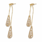 📢📢50% OFF !! ⏰Women's Dual Wear Zircon Water Drop Tassel Earrings✨Gold Plated Elegant Drop Earrings