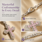 📢📢50 % DE RÉDUCTION !! ⏰Hip Hop Double Layer Baguette Rhinestone Cross Brass with Figaro Chain