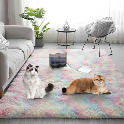 Gradient Color Plush Floor Mat