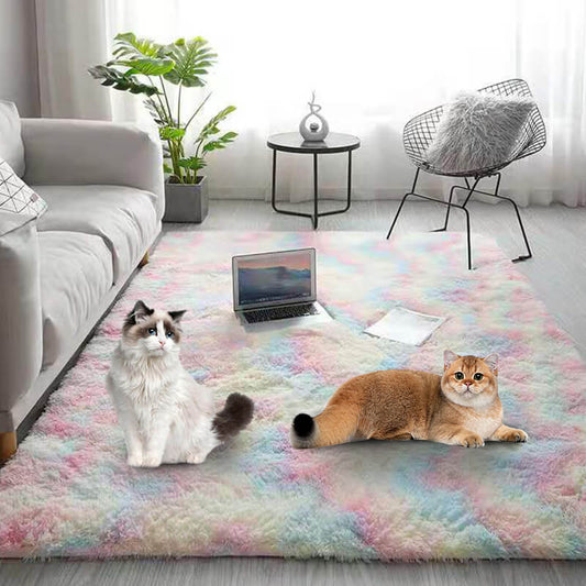 Gradient Color Plush Floor Mat