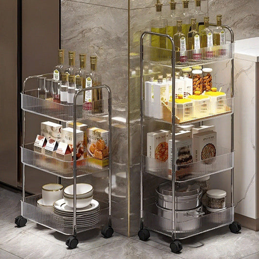 Acrylic Mini Cart, Bathroom Crevice Storage Shelf, Living Room Snack Organizer, Multi-Layer Mobile Cosmetic Storage Shelf