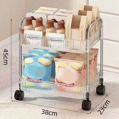 Acrylic Mini Cart, Bathroom Crevice Storage Shelf, Living Room Snack Organizer, Multi-Layer Mobile Cosmetic Storage Shelf